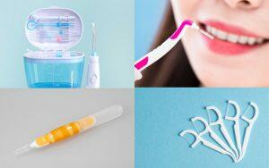 A collage of different types of toothbrushes, toothpastes, and toothbrushes.