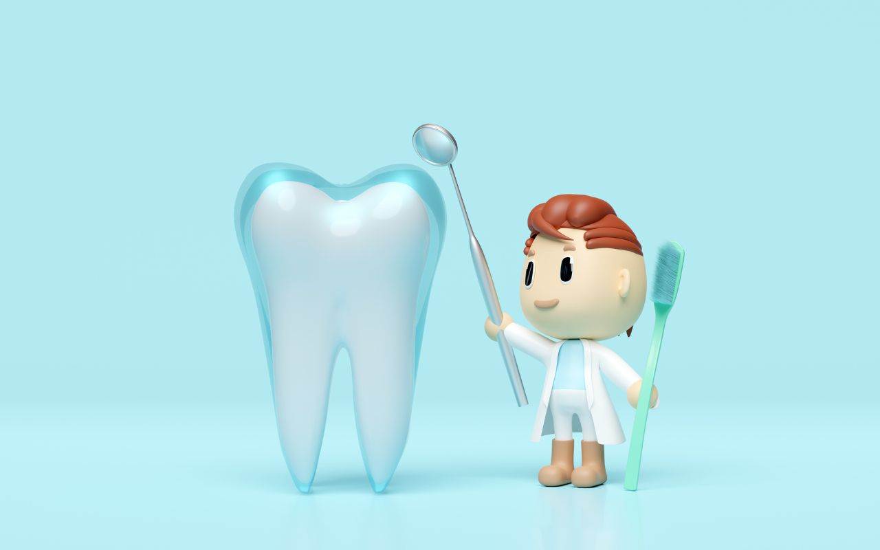 3d illustration of a dentist with a tooth on a blue background - keep-up-with-regular-dental-checkups-to-maintain-excellent-oral-health